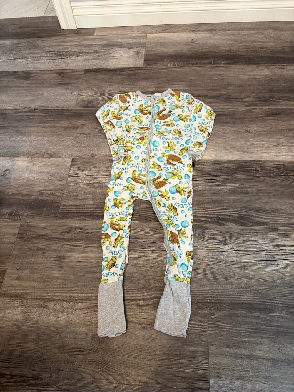 Bonds Disney Kids White Turtle Print One-Piece Pajamas